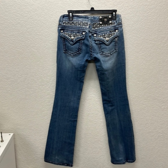 Miss Me Low Rise Bling Pocket Boot Cut Jeans 28 Y2K - Picture 7 of 7